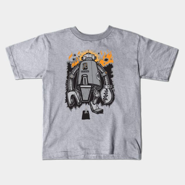 Robot Attack Kids T-Shirt by wotto